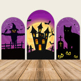Halloween Cartoon Castle Arched Wall Cover