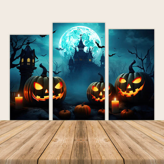 Halloween Pumpkin Lantern Party Backdrop Cover-ubackdrop