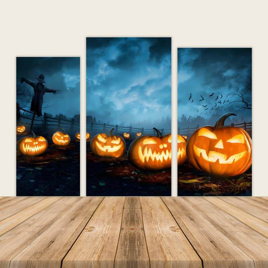 Halloween Pumpkin Vintage Party Decoration Backdrop-ubackdrop