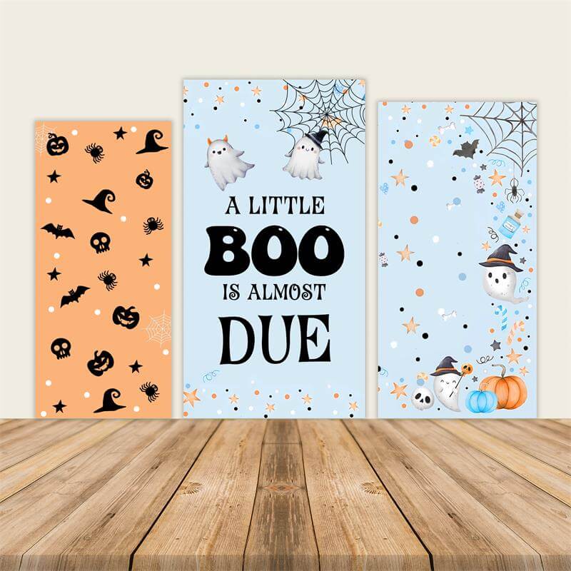 Halloween Theme A Little Boo Is Almost Due Party Decoration Backdrop-ubackdrop