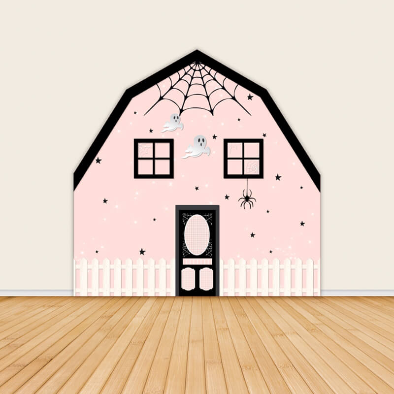 Halloween Theme Cartoon Barn Door Shape Backdrop Cover-ubackdrop