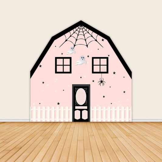 Halloween Theme Cartoon Barn Door Shape Backdrop Cover-ubackdrop