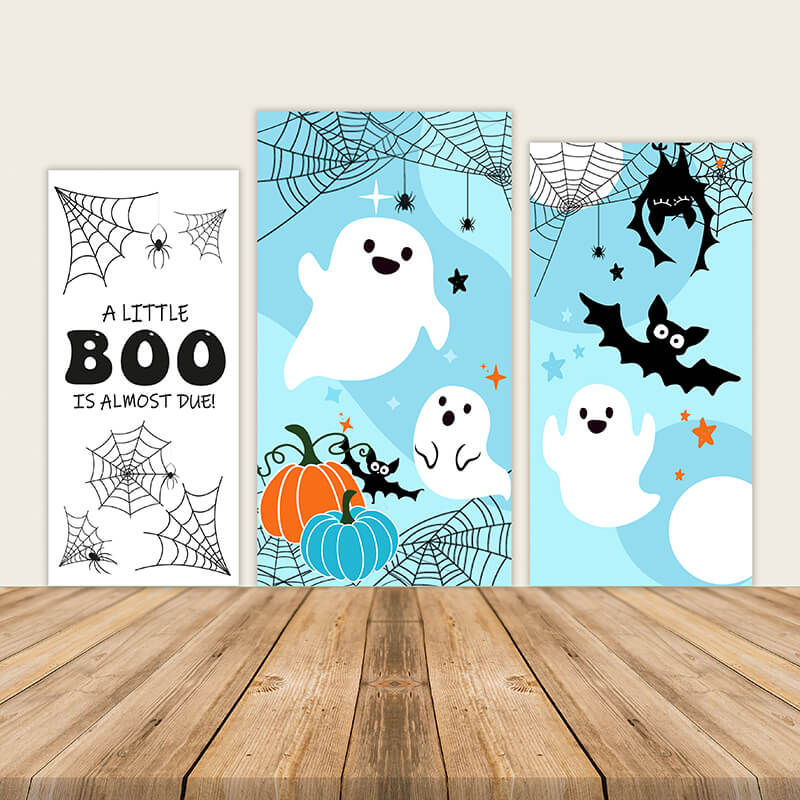 Halloween Theme Cartoon Ghost Party Square Backdrop Cover-ubackdrop