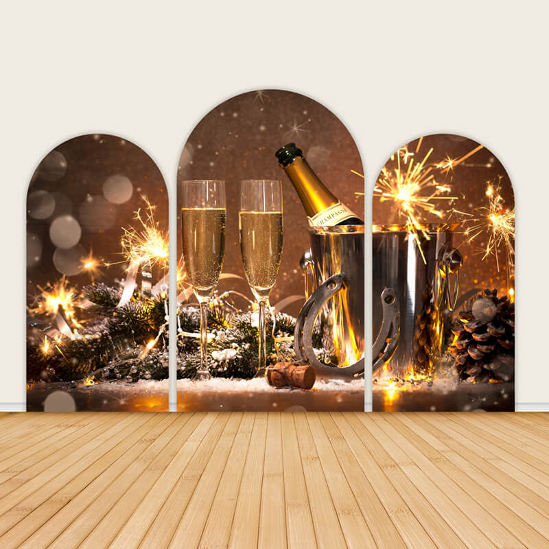 Happy New Year Gold Backdrop Cover-ubackdrop