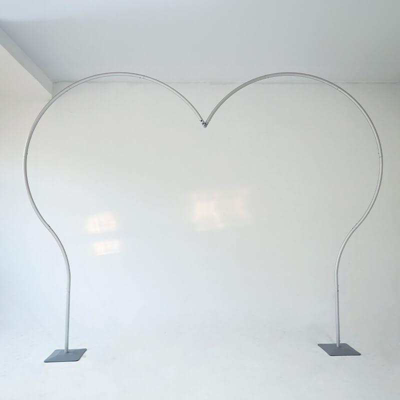 8.5x8.2ft Aluminum Heart Shape Balloon Arch Frame Birthday Arch Stand-ubackdrop