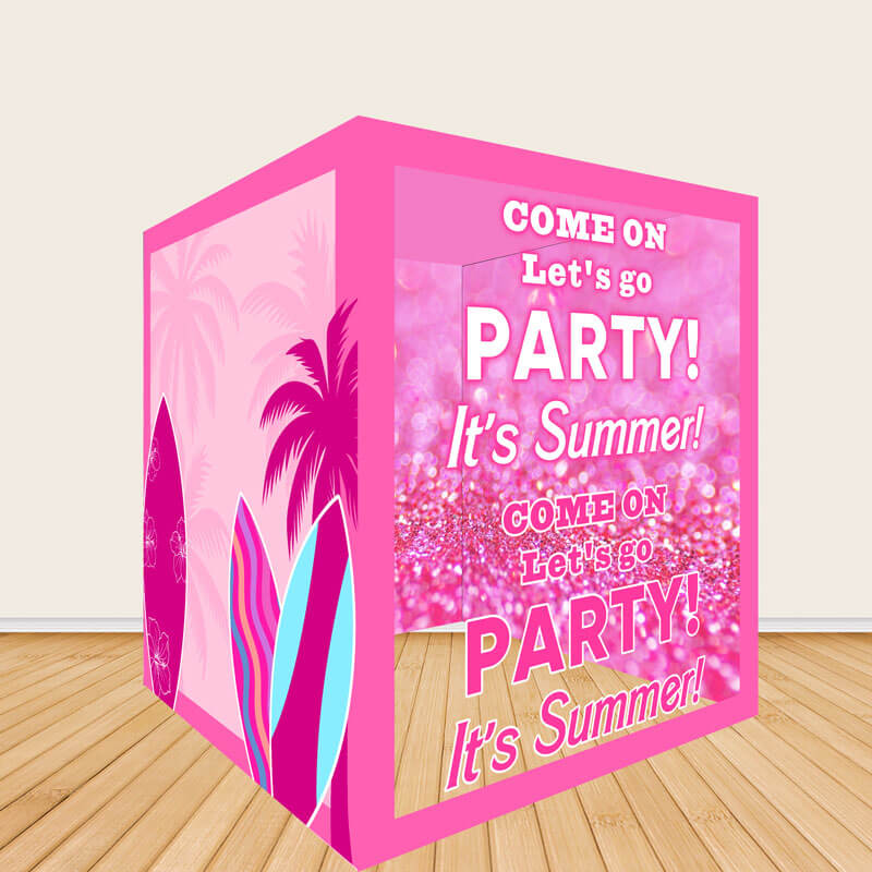 6.5x7.5ft Hot Pink Photo Booth Party Photo Box
