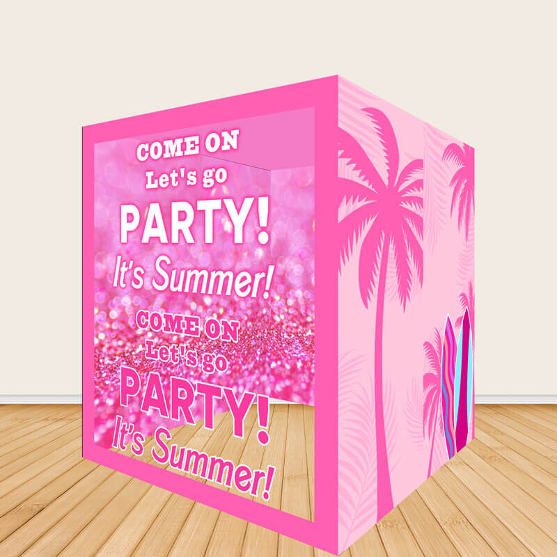 6.5x7.5ft Hot Pink Photo Booth Party Photo Box
