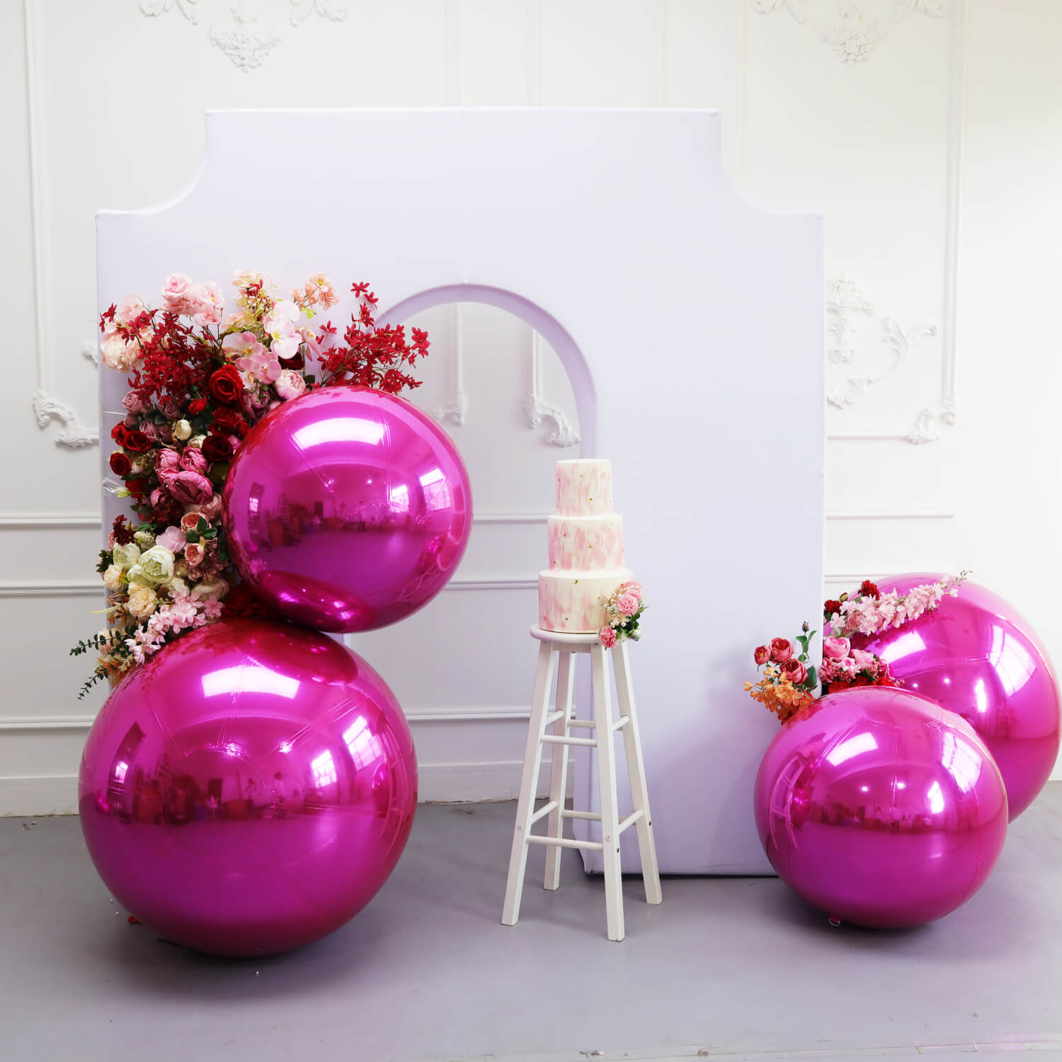 6.5x7.2ft Black Arc de Triomphe Party Backdrop Stand-ubackdrop