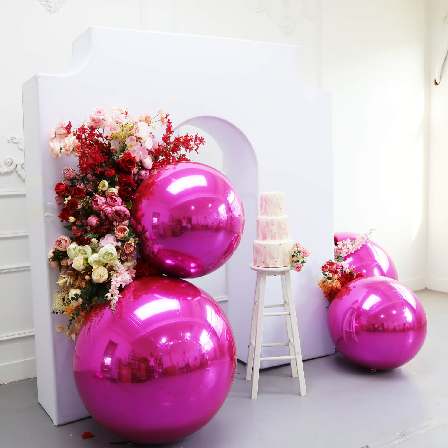 6.5x7.2ft Black Arc de Triomphe Party Backdrop Stand-ubackdrop