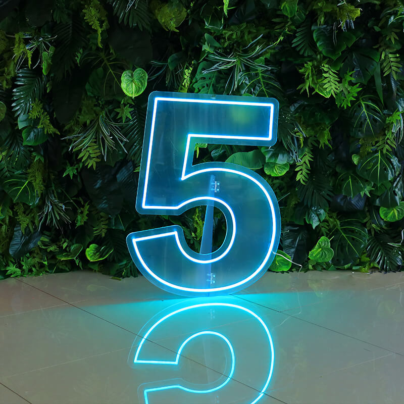 Custom 0 to 9 Number LED Neon Sign Wall Letters Light Party Decoration-ubackdrop