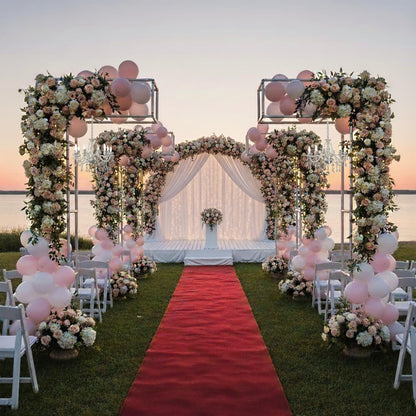 3.7x8.2ft Inverted L-Shaped Stand with Heavy-Duty Base Plate for Event Decorations
