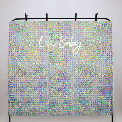Iridescent Silver Shimmer Wall Panels – Easy Setup Wedding/Event/Theme Party Decorations-ubackdrop