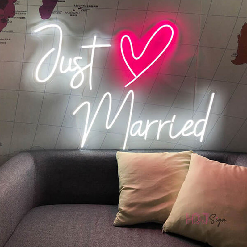 Just Married LED Neon Sign Party Decoration Backdrop-ubackdrop