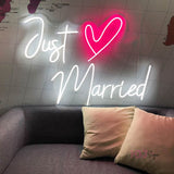 Just Married LED Neon Sign Party Decoration Backdrop