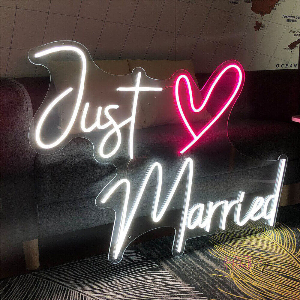 Just Married LED Neon Sign Party Decoration Backdrop-ubackdrop