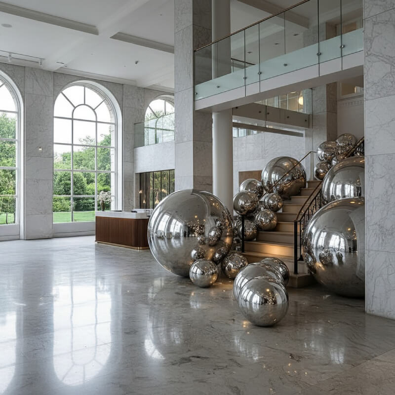 Silver Inflatable Mirror Ball Reusable Big Bubble Balloon-ubackdrop