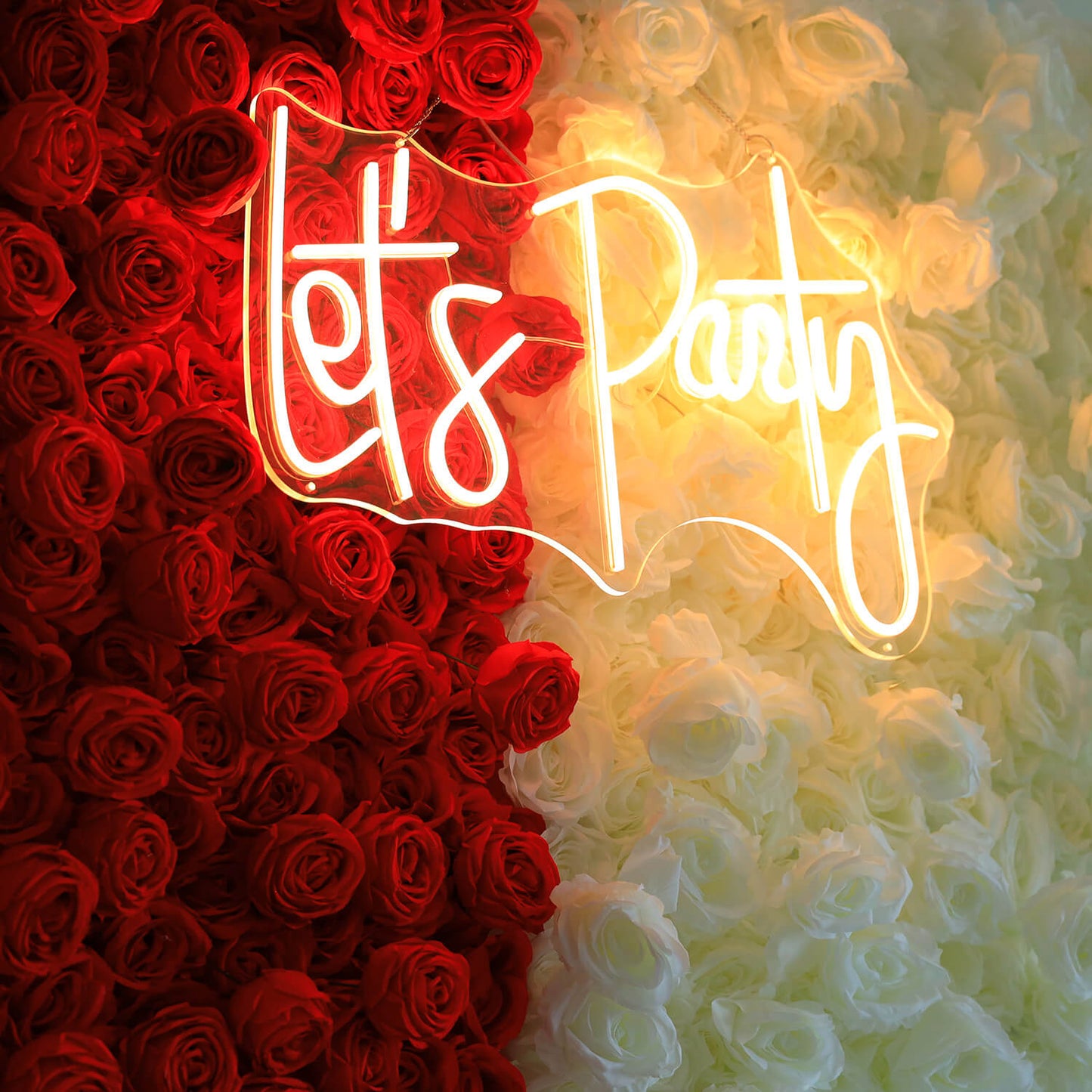 Let's Party LED Neon Sign Resuable Party Decoration Backdrop-ubackdrop