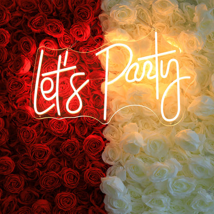 Let's Party LED Neon Sign Resuable Party Decoration Backdrop-ubackdrop