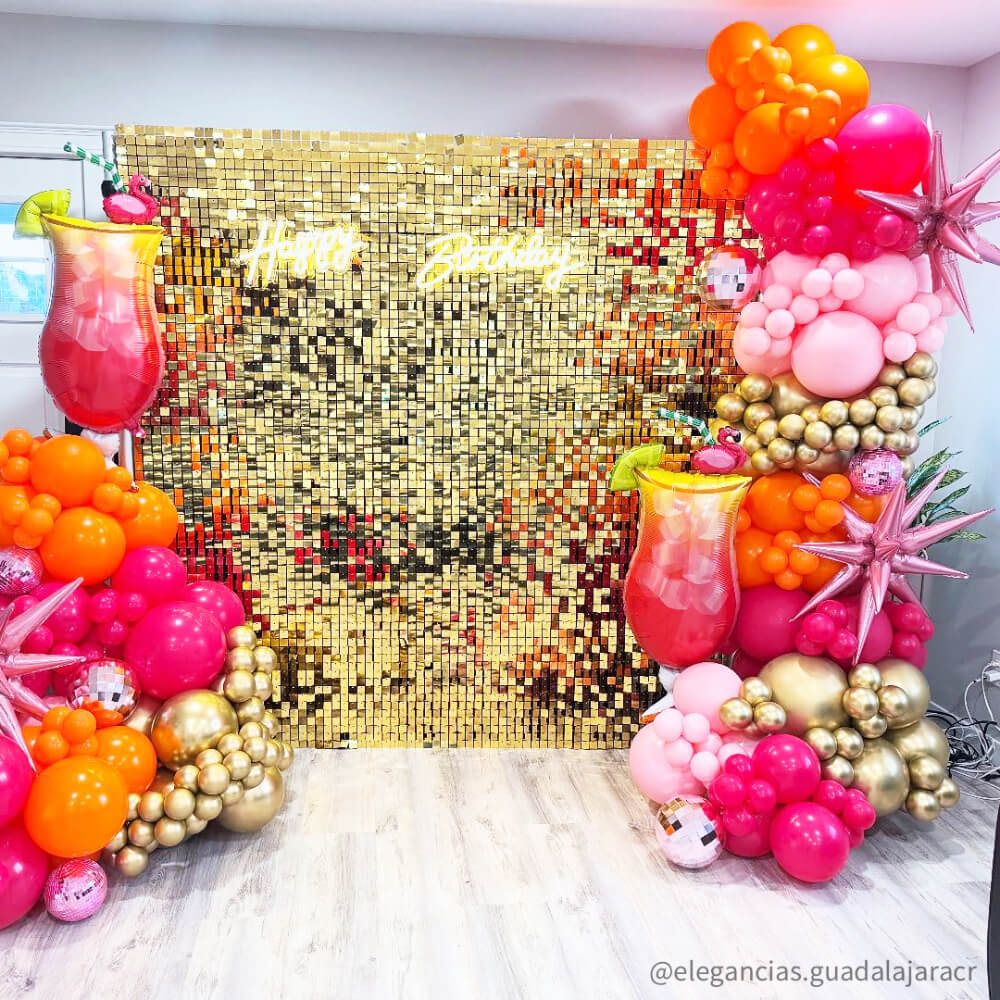 Light Gold Shimmer Wall Panels – Easy Setup Wedding/Event/Theme Party Decorations-ubackdrop