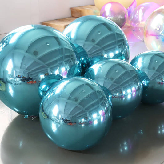 Light Blue Inflatable Mirror Ball Reusable Big Bubble Balloon-ubackdrop