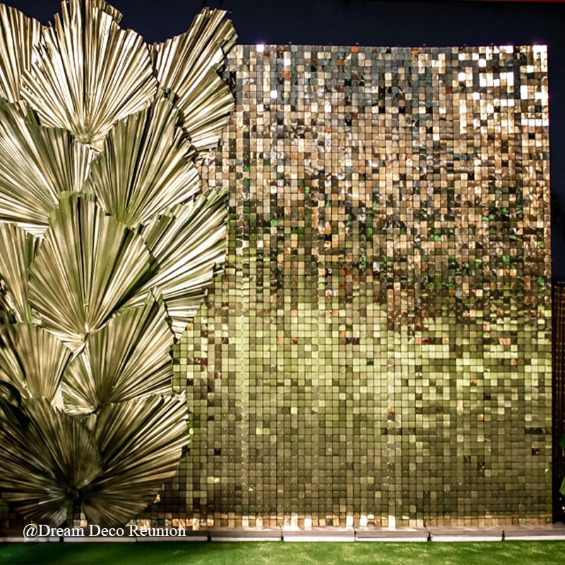 Light Gold Shimmer Wall Panels – Easy Setup Wedding/Event/Theme Party Decorations-ubackdrop