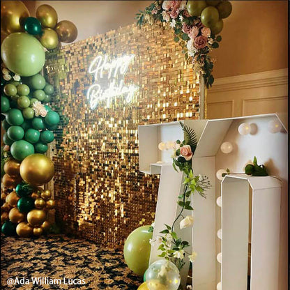 Light Gold Shimmer Wall Panels – Easy Setup Wedding/Event/Theme Party Decorations-ubackdrop