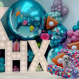 Light Blue Inflatable Mirror Ball Reusable Big Bubble Balloon