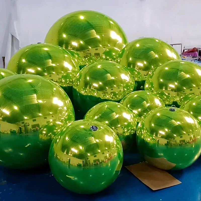 Lime Green Inflatable Mirror Ball Reusable Big Bubble Balloon-ubackdrop
