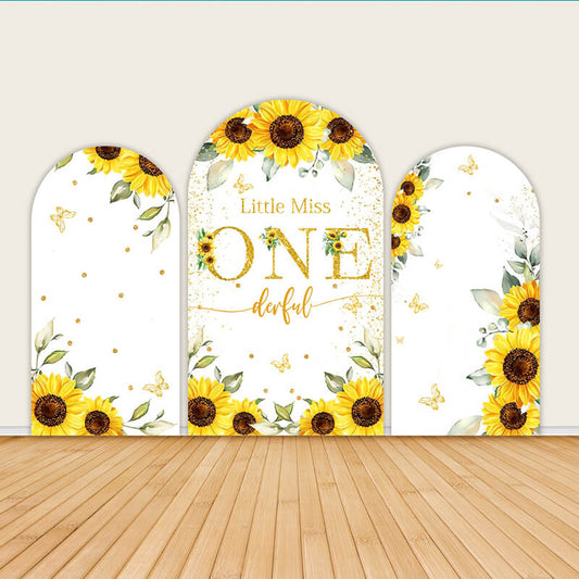 Little Miss Onederful Backdrop Sunflower Girl's 1st Birthday Party-ubackdrop