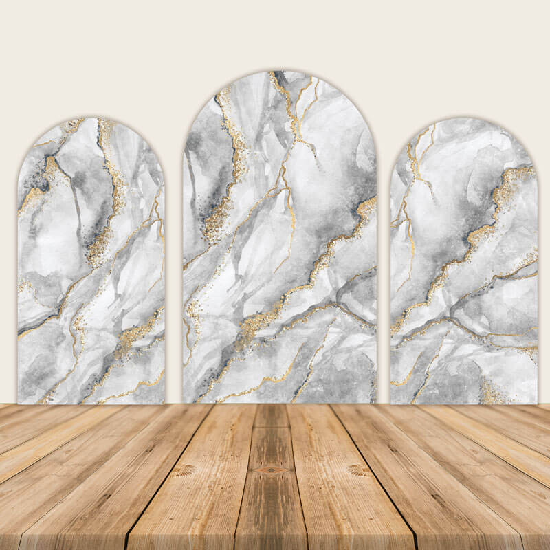 Luxury White Gold Marble Texture Design Party Decoration Backdrop-ubackdrop
