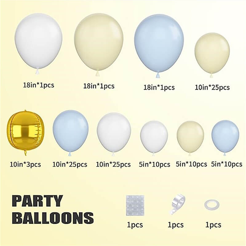 Macaron Yellow Blue Balloon Arch Kit for Birthday Party Decoration-ubackdrop