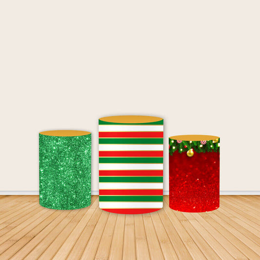 Merry Christmas Fabric Pedestal Covers-ubackdrop