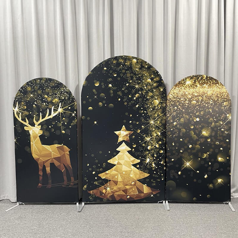 Merry Christmas Happy New Year Chiara Arched Wall Covers-ubackdrop