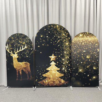 Merry Christmas Happy New Year Chiara Arched Wall Covers-ubackdrop