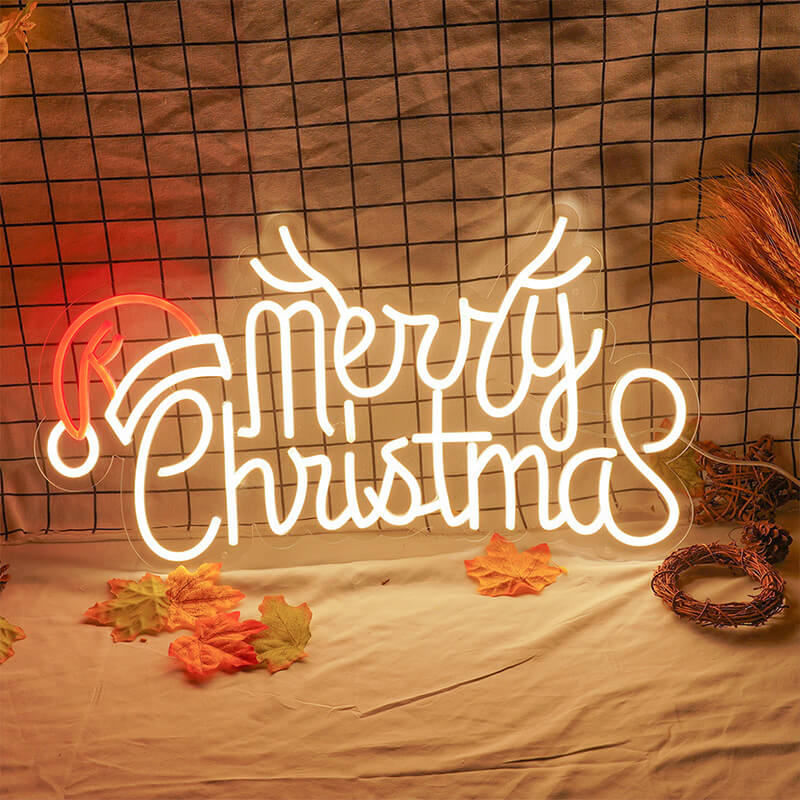 Merry Christmas LED Neon Sign Signage Mall Atmosphere Decorative Lights-ubackdrop