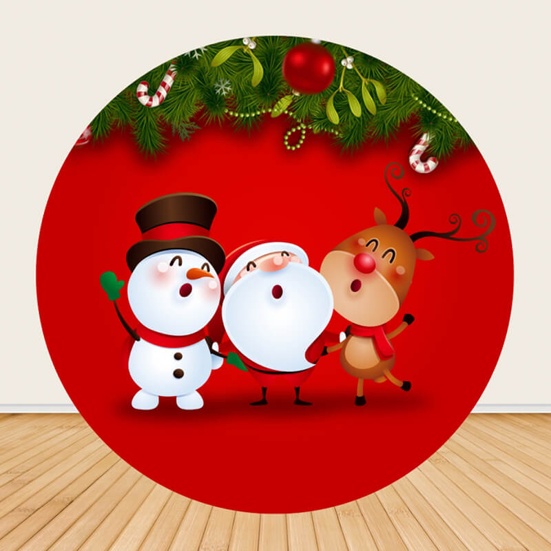 Merry Christmas Red Backdrop New Year Party Decoration-ubackdrop