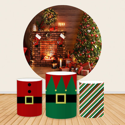 Merry Christmas Round Backdrop Cover-ubackdrop
