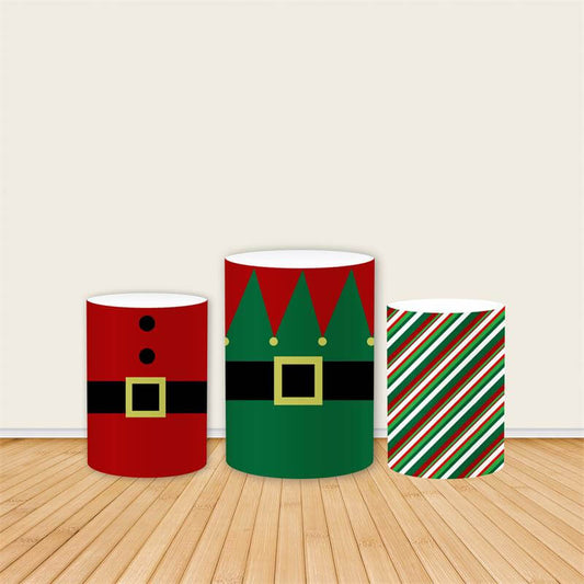Merry Christmas Theme Fabric Pedestal Covers-ubackdrop