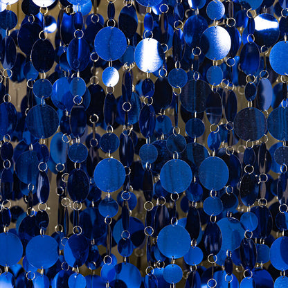 2.6x1ft Metal Stand With Blue Sequin Curtain Backdrop Shimmer Wall Decoration