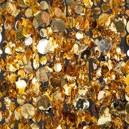 2.6x1ft Metal Stand With Golden Sequin Curtain Backdrop Shimmer Wall Decoration