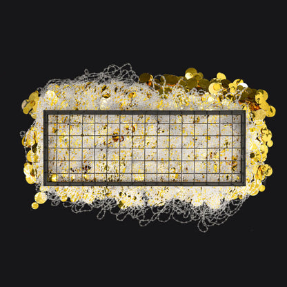 2.6x1ft Metal Stand With Golden Sequin Curtain Backdrop Shimmer Wall Decoration