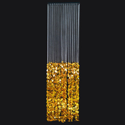 2.6x1ft Metal Stand With Golden Sequin Curtain Backdrop Shimmer Wall Decoration
