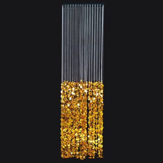 2.6x1ft Metal Stand With Golden Sequin Curtain Backdrop Shimmer Wall Decoration