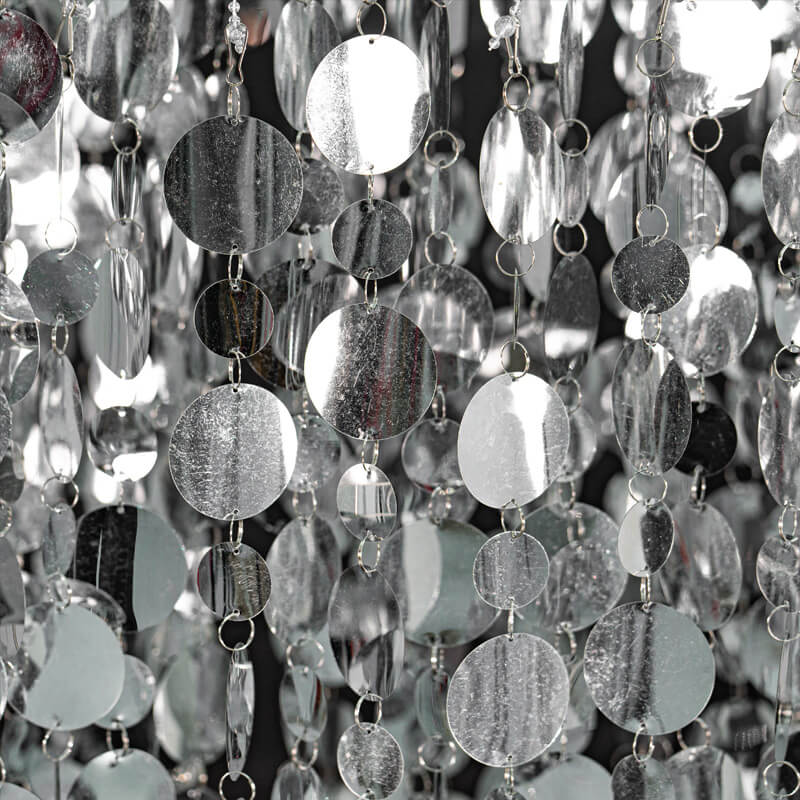 2.6x1ft Metal Stand With Silver Sequin Curtain Backdrop Shimmer Wall Decoration