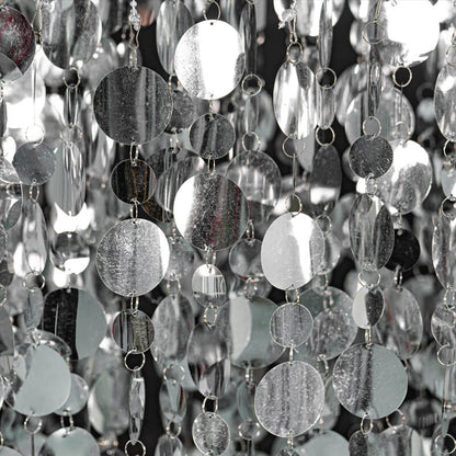 2.6x1ft Metal Stand With Silver Sequin Curtain Backdrop Shimmer Wall Decoration