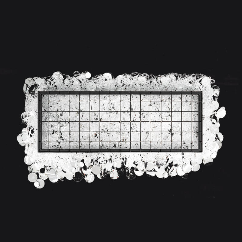 2.6x1ft Metal Stand With Silver Sequin Curtain Backdrop Shimmer Wall Decoration