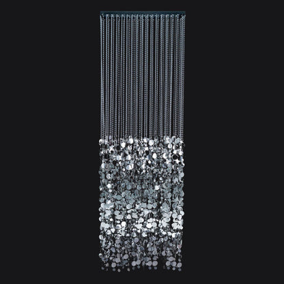 2.6x1ft Metal Stand With Silver Sequin Curtain Backdrop Shimmer Wall Decoration