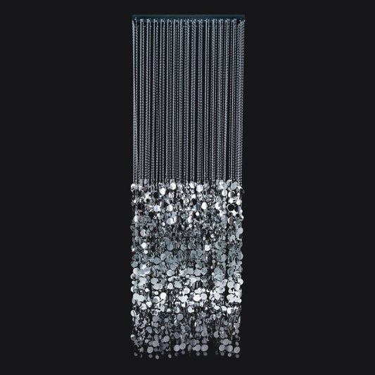 2.6x1ft Metal Stand With Silver Sequin Curtain Backdrop Shimmer Wall Decoration