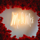 Mr & Mrs LED Neon Sign Reusable Party Decoration Backdrop