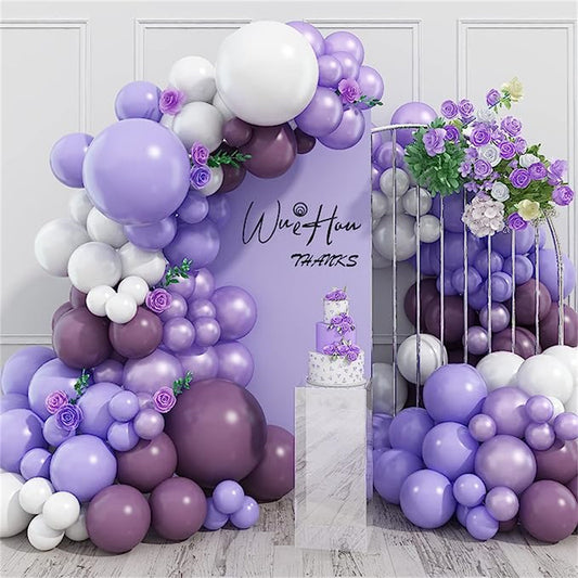 Violet Color Theme Balloon Kit Birthday Party Wedding Anniversary Party Decoration-ubackdrop